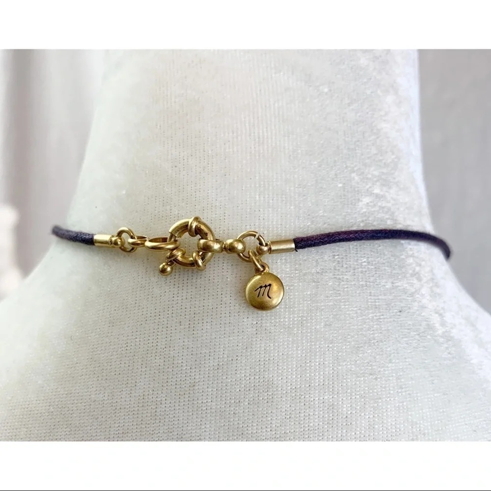Madewell Blue Tassel Matte Gold Necklace - Picture 3 of 6